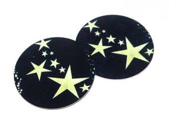 Faux Tin Stars Earring Charms Handmade 1" 25mm MM8-3