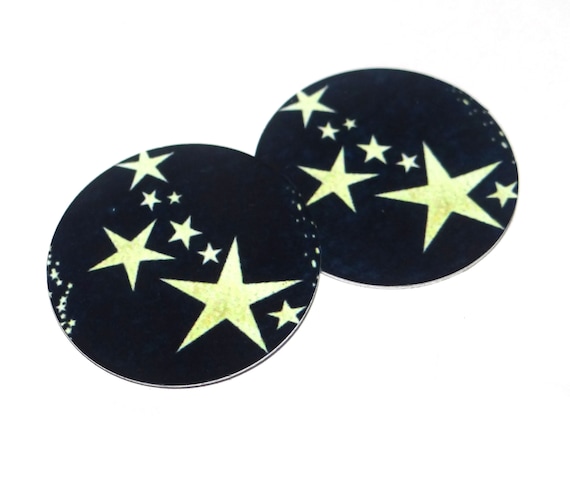 Faux Tin Stars Earring Charms Handmade 1" 25mm MM8-3