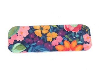 Metal Faux Tin Flower Bracelet Bar Cuff Pendant Handmade 40mm MM9-1