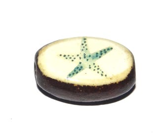 Ceramic Starfish Focal Bead Handmade Pottery Beads 23mm PP7-2