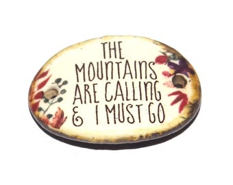 Ceramic Word Quote Bracelet Bar Cuff Porcelain 30mm CC5-1