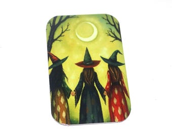 Faux Tin Witches Forest Pendant Handmade 32mm 1.25" MM5-1