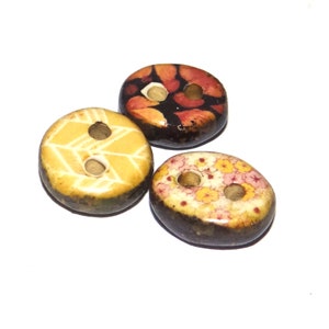 Keramik Blumengemusterte Knöpfe Porzellan Handmade Einzigartig Rustikal 13-15 mm CC8-2