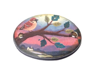 Ceramic Sparrow Bracelet Bar Cuff Porcelain 30mm CC6-4