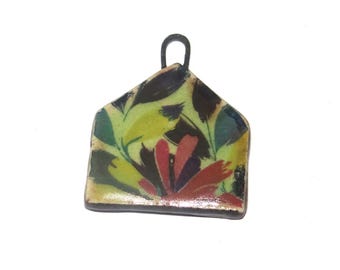 Ceramic Flower Pendant Handmade Focal Porcelain 27mm PP1-3