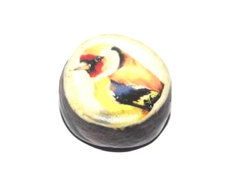 Ceramic Bird Focal Bead Handmade Pottery Beads 18mm PP7-3