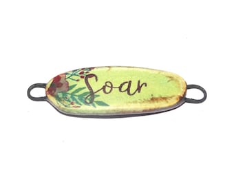 Ceramic Quote Bracelet Bar Cuff Porcelain 40mm CC2-2