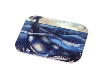 Metal Faux Tin Whale Bracelet Bar Cuff Pendant Handmade 25mm MM6-2