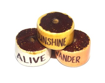 Porcelain Quote Bead Set Porcelain Handmade 14x8mm  BB2-4