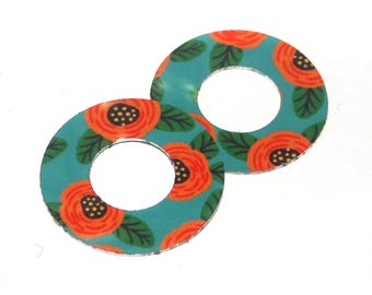 Faux Tin Flower Washer Charms Handmade 20mm MM8-3