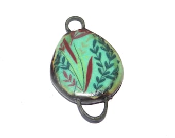 Ceramic Flower Pendant Handmade Focal Porcelain 33mm PP1-3