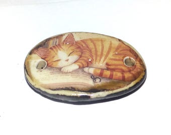 Ceramic Cat Bracelet Bar Cuff Connector Porcelain 30mm CC1-1 Seconds