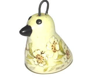 Ceramic Bird Pendant Handmade Focal Porcelain 25mm PP8-1