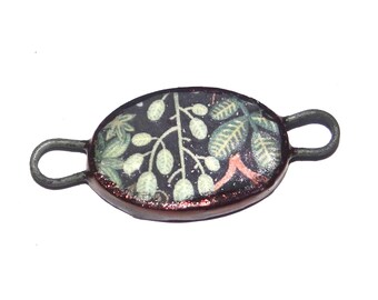 Ceramic Floral Bracelet Bar Cuff Porcelain 35mm PP9-1