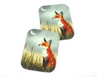 Faux Tin  Fox Charms Handmade 25mm 1" MM8-2