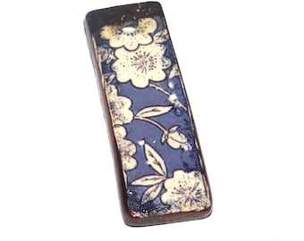 Ceramic Flower Pendant Handmade Focal Porcelain 30mm CC7-3
