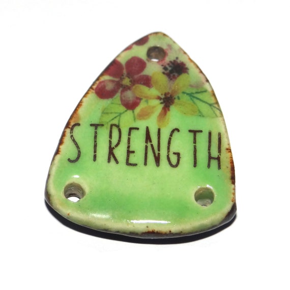 Ceramic Quote Pendant Handmade Focal Porcelain 30mm CC6-4