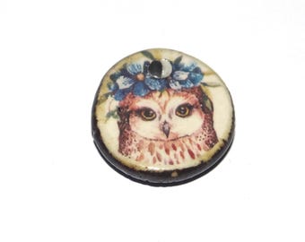 Ceramic Horse Charm Pendant Handmade Focal Porcelain 18mm PP9-4