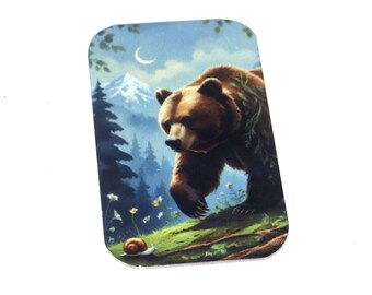 Faux Tin Bear Pendant Charm Handmade 32mm 1.25" MM8-1