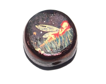 Ceramic Fairy Focal Bead Handmade Pottery Beads 17-18mm BB7-1