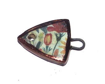 Ceramic Floral Bracelet Bar Cuff Connector Porcelain 24mm PP9-1