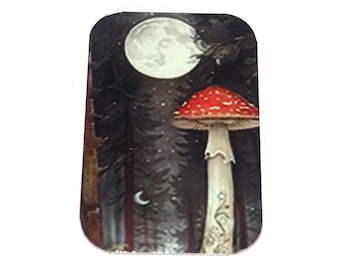 Faux Tin Mushroom Pendant Handmade 33mm 1.25" MM5-3