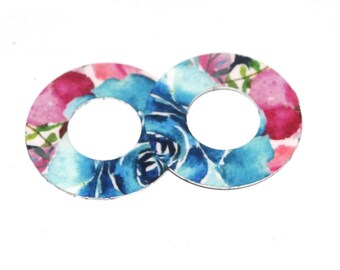 Faux Tin Flower Washer Charms Handmade 20mm MM8-3