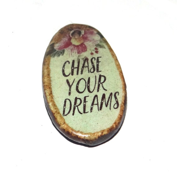 Ceramic Quote Pendant Handmade Focal Porcelain 30mm CC6-4