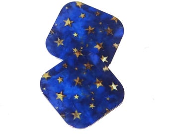 Faux Tin Star Charms Handmade Faux Tin 16mm 5/8" MM2-2