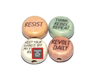 Porcelain Quote Bead Set Porcelain Handmade 15mm 0.6" CC9-3