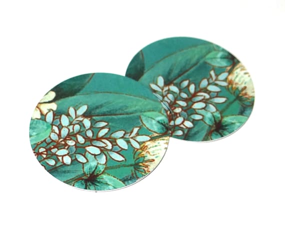 Faux Tin Floral Earring Charms Handmade 1" 25mm MC6-2