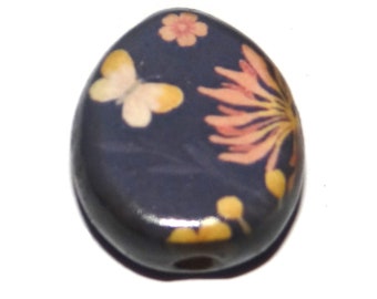 Ceramic Butterfly Focal Bead Handmade Beads 23mm PP7-2