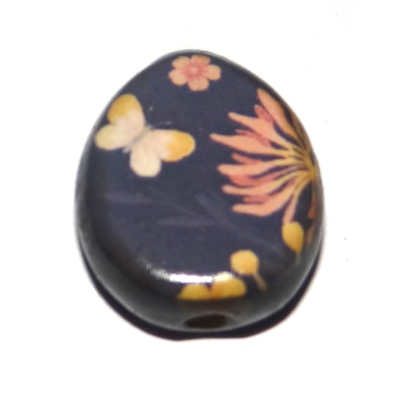 Ceramic Butterfly Focal Bead Handmade Beads 23mm PP7-2