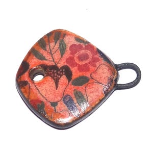 Ceramic Floral Bracelet Bar Cuff Connector Porcelain 24mm PP9-1
