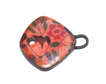 Ceramic Floral Bracelet Bar Cuff Connector Porcelain 24mm PP9-1