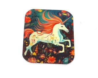 Faux Tin Unicorn Pendant Handmade 25mm MM7-3
