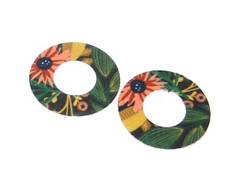 Faux Tin Flower Washer Charms Handmade 20mm MM8-3