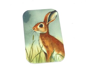 Faux Tin Hare Pendant Handmade 32mm 1.25" MM5-2