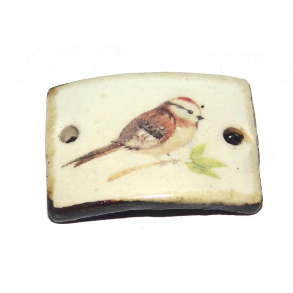 Ceramic Bird Bracelet Bar Cuff Porcelain 30mm CC5-3