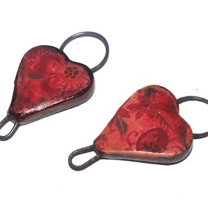Ceramic Set of 2 Bracelet Charms Porcelain 30mm CC2-1