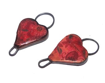 Ceramic Set of 2 Bracelet Charms Porcelain 30mm CC2-1