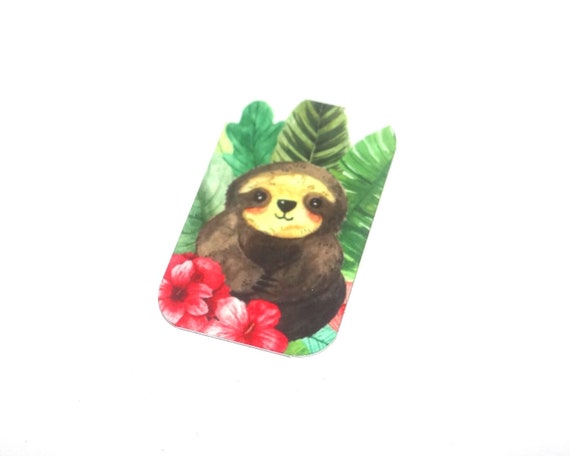 Faux Tin Sloth Pendant Charm Handmade 32mm 1.25" MSR5-2