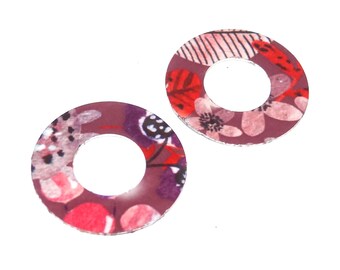 Faux Tin Patterned Washer Charms Handmade 20mm MM8-3