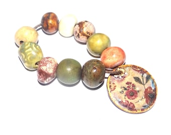 Ceramic Bead Set Handmade Porcelain 8-15mm