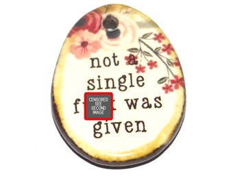Ceramic Adult Quote Pendant Handmade Focal Porcelain 30mm CC7-4