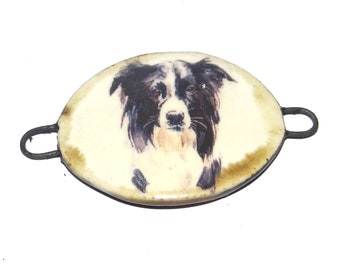 Ceramic Dog Bracelet Bar Cuff Porcelain 30mm CC4-2