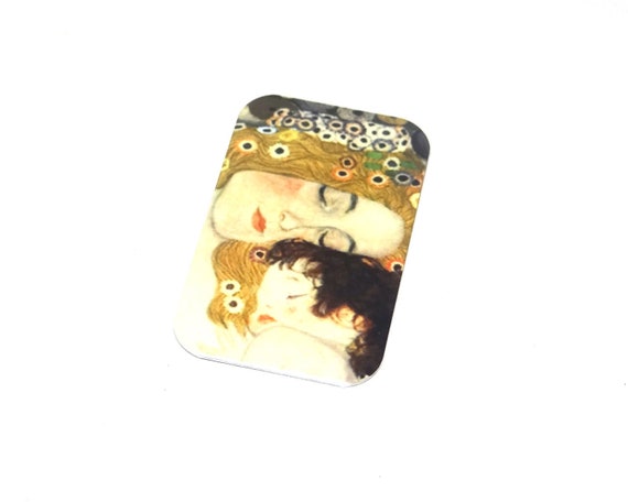 Klimt Mother Child Pendant Handmade Faux Tin 32mm 1.25" MSR5-1