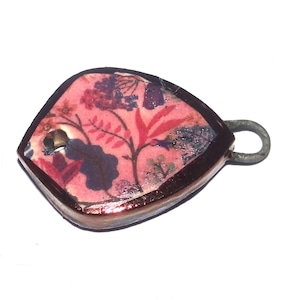 Ceramic Floral Bracelet Bar Cuff Connector Porcelain 24mm PP9-1