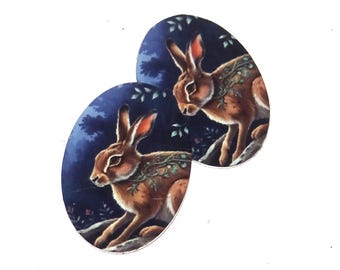 Faux Tin Hare Charms Handmade 25mm 1" MM10-2