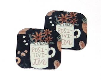 Metal Faux Tin Tea Cup Charms Handmade Faux Tin 16mm 5/8" MM2-1